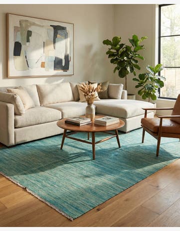 4' 10 x 6' 6 Hand Woven Kilim Modern Wool Rug