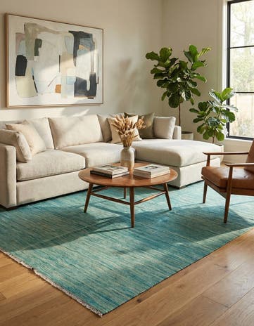 4' 10 x 6' 6 Hand Woven Kilim Modern Wool Rug