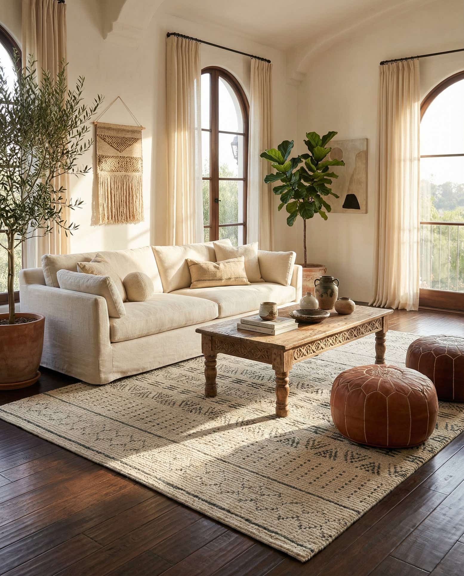 6' 2 x 9' 7 Hand Knotted Moroccan Wool Rug