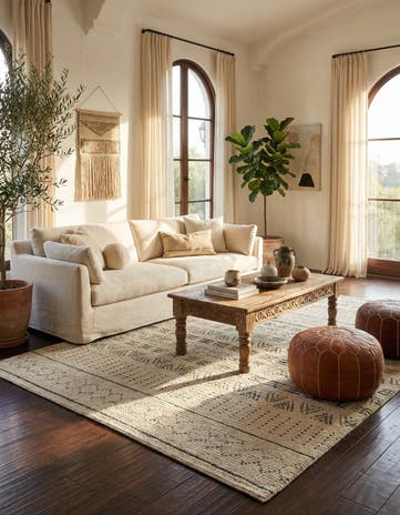 6' 2 x 9' 7 Hand Knotted Moroccan Wool Rug