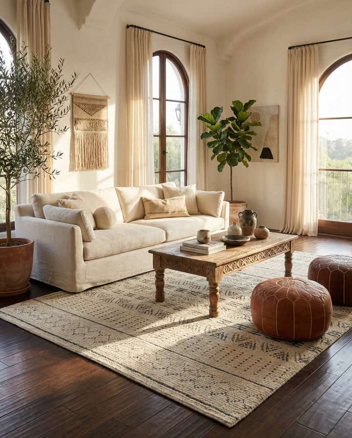 6' 2 x 9' 7 Hand Knotted Moroccan Wool Rug