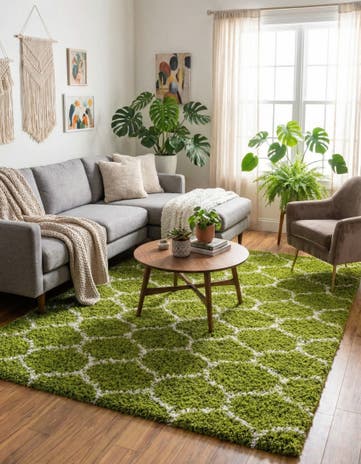 9' x 12' Lattice Shag Rug