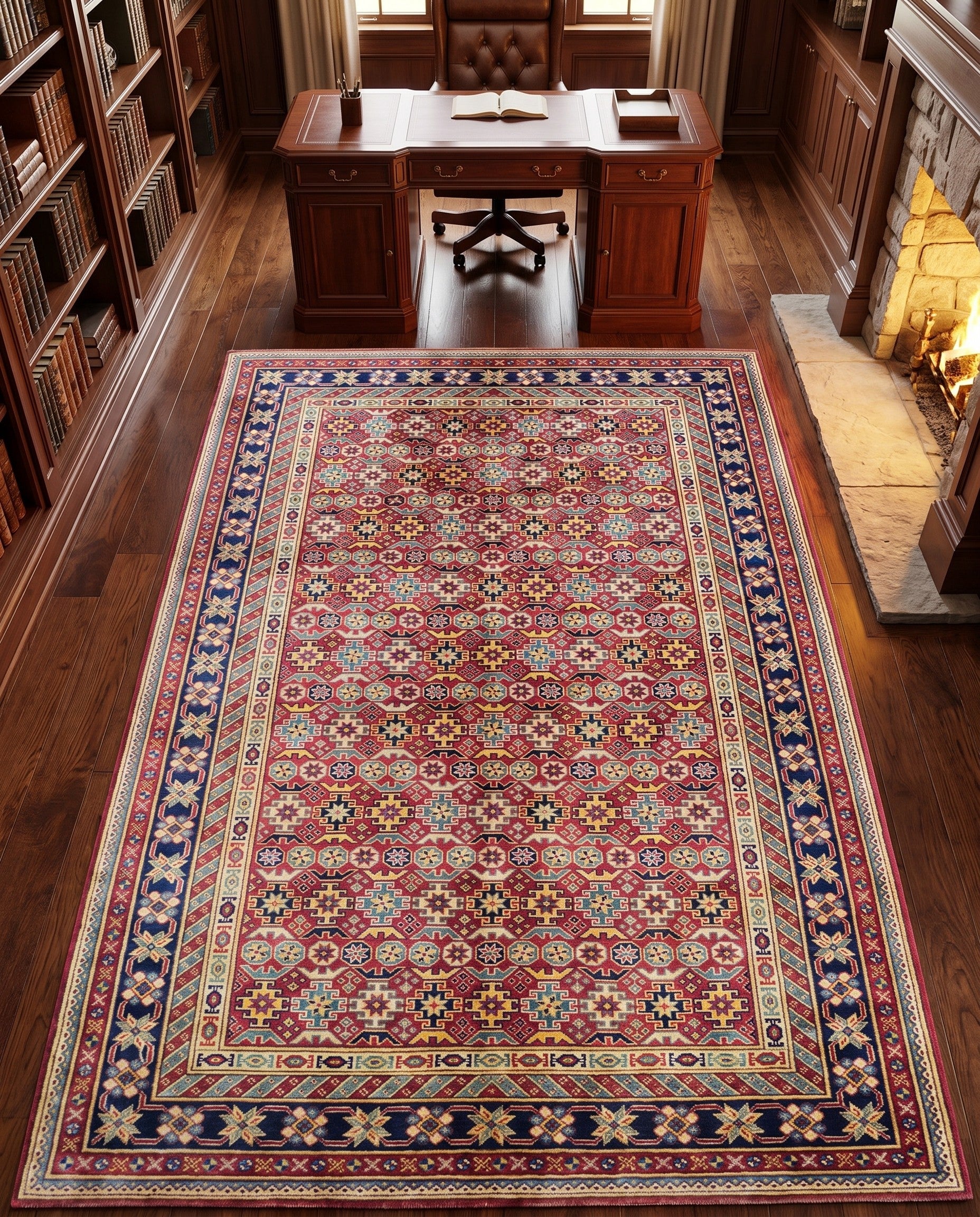 5' 1 x 7' 3 Hand Knotted Shirvan Rug