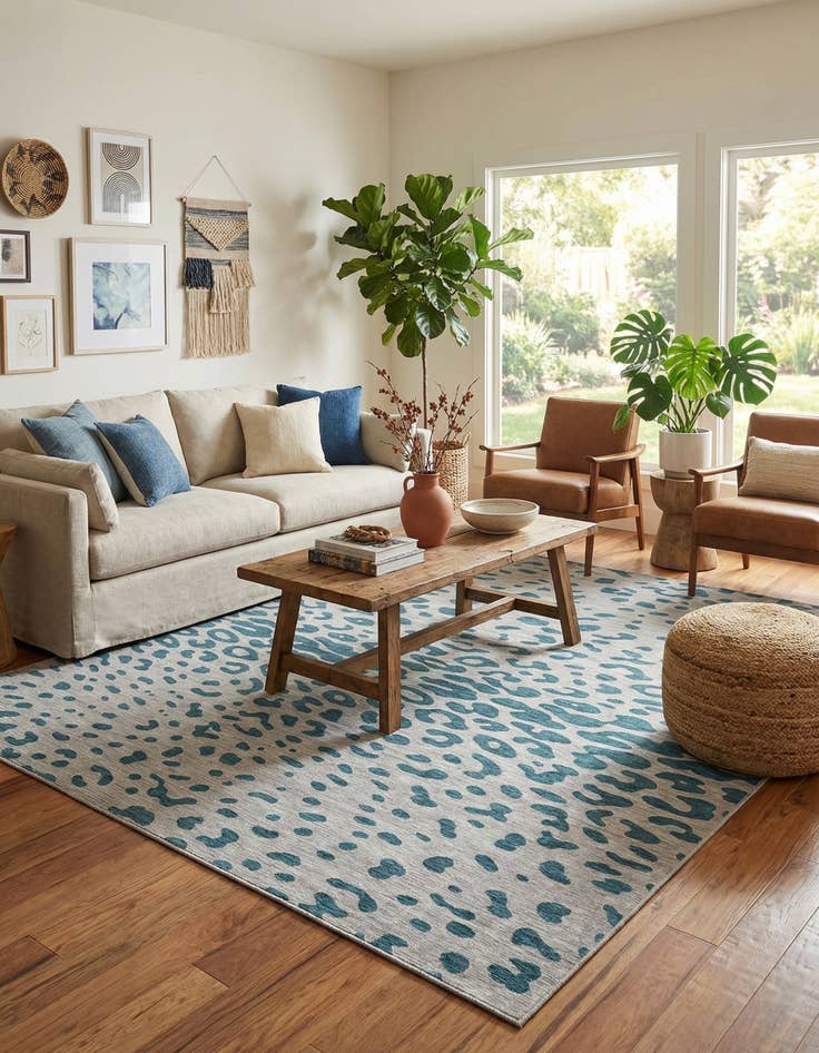 Detail image of  13' x 13'  Washable Safari Indoor / Outdoor Square Rug