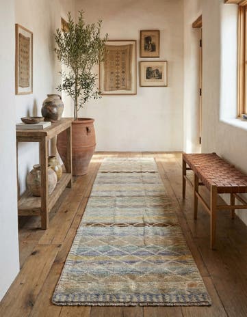2' 2 x 9' 11 Hand Knotted Moroccan Wool Runner Rug