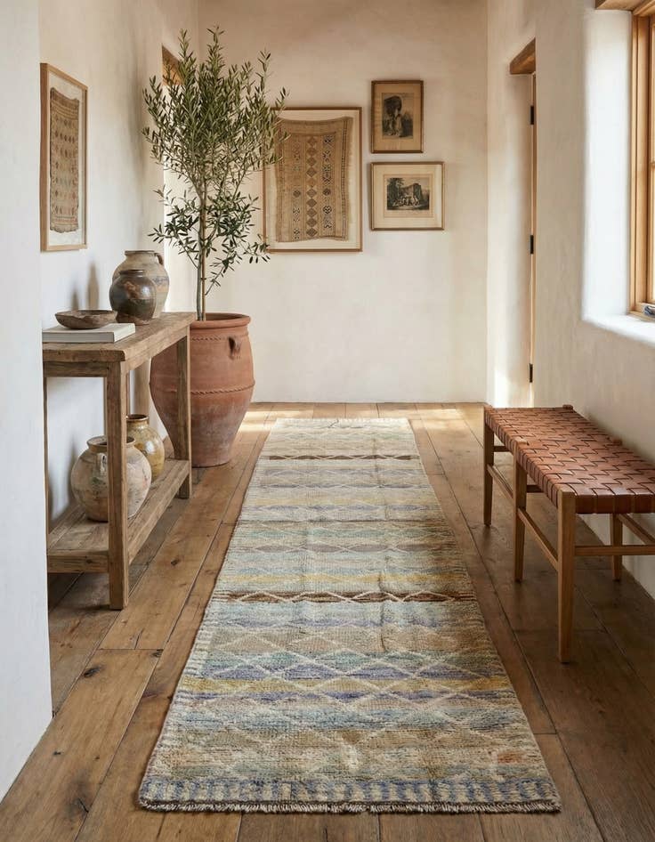 Detail image of 2' 2 x 9' 11  Hand Knotted Moroccan Wool Runner Rug