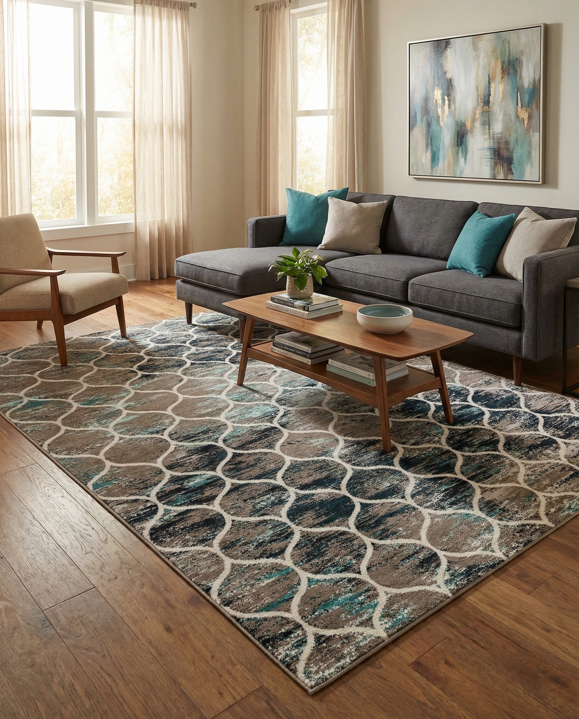  10' x 14' Lattice Frieze Rug