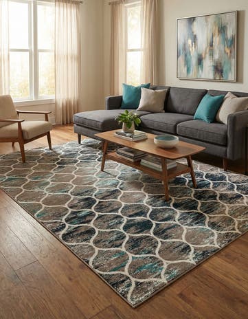 10' x 14' Lattice Frieze Rug