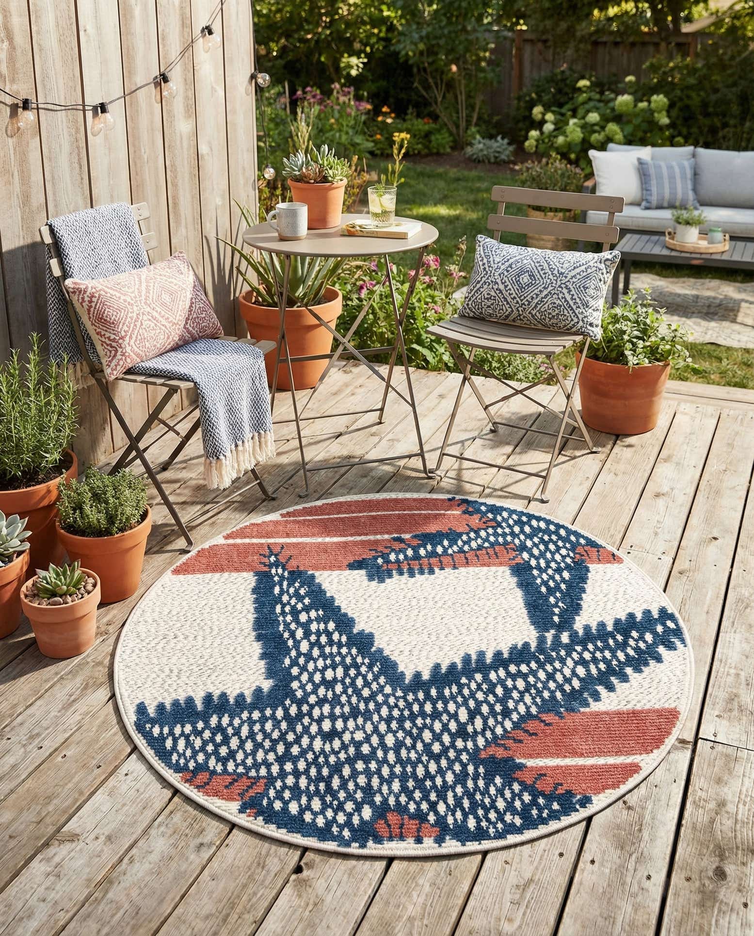 3' 3 x 3' 3 Easy-Clean Belize Indoor / Outdoor Round Rug