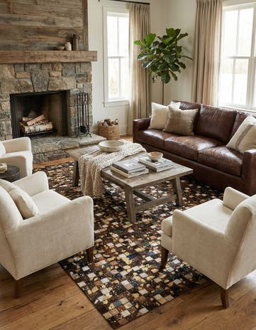 5' x 8' Cowhide Stocks Rug