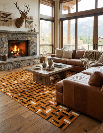 8' x 9' 11 Cowhide - Patchwork Rug
