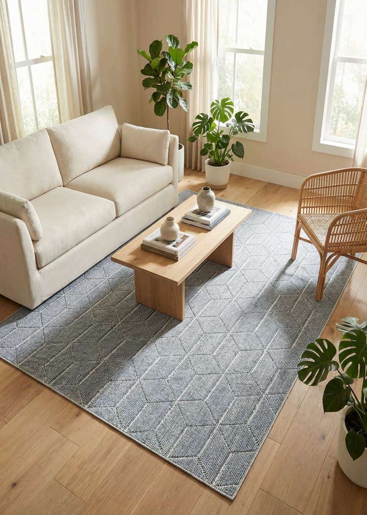 5' 3 x 8' Easy-Clean Trellis Indoor / Outdoor Rug
