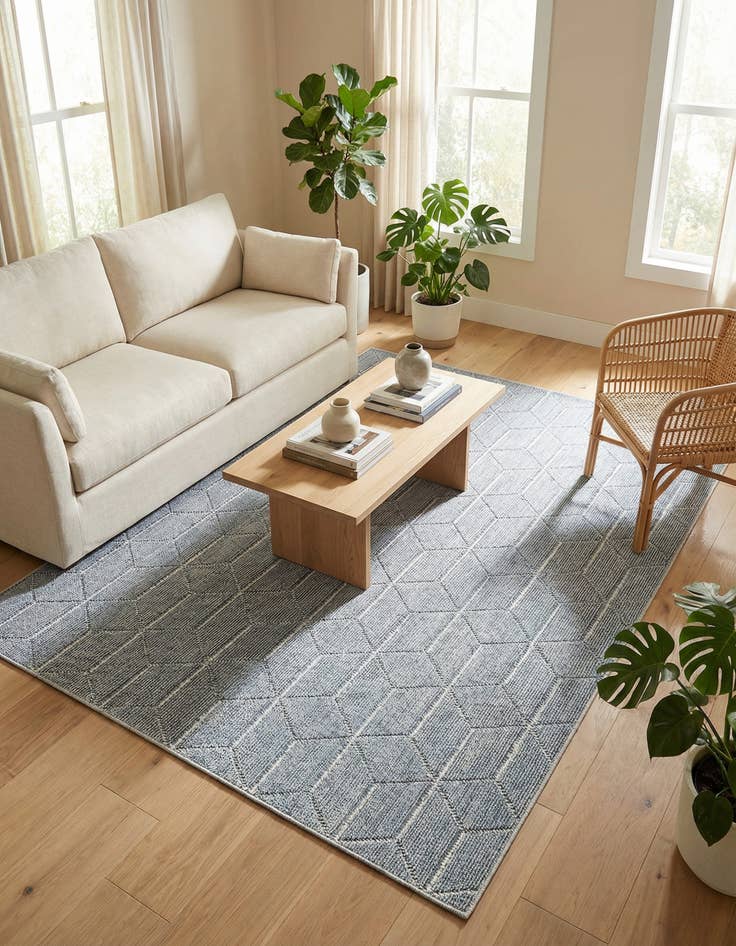 Detail image of 5' 3 x 8'  Washable Trellis Indoor / Outdoor Rug