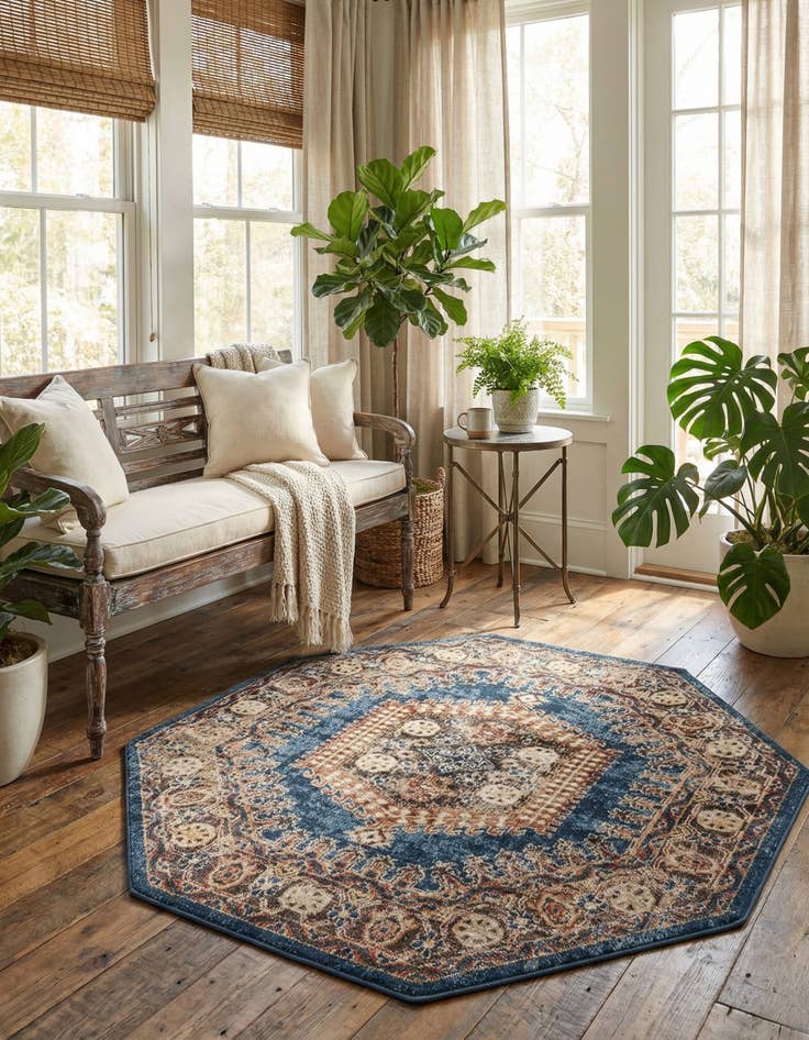 Detail image of 5' 3 x 5' 3 Arcadia Octagon Rug