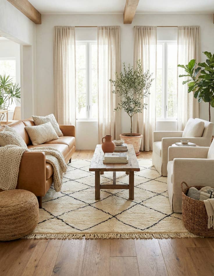 Detail image of 6' 9 x 10' 2  Hand Knotted Moroccan Wool Rug