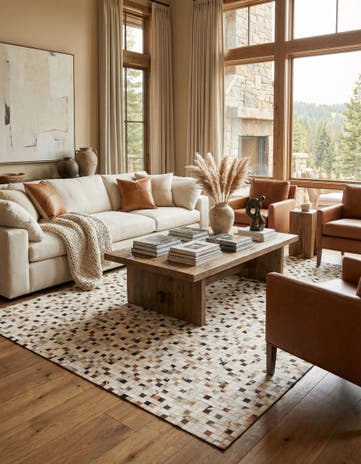 8' x 9' 10 Cowhide Stocks Rug