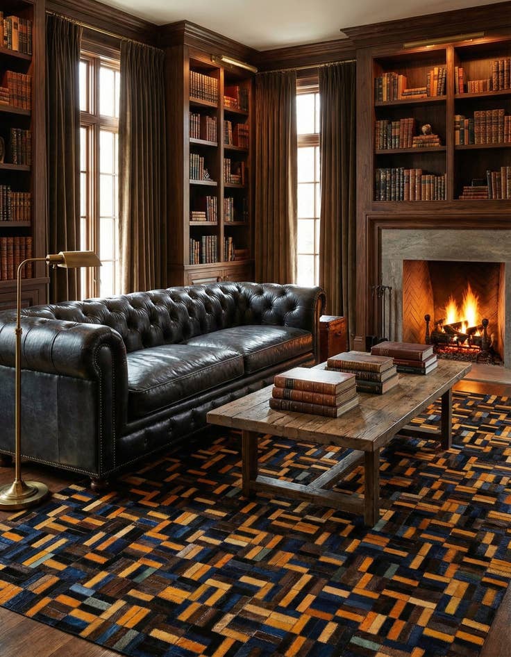 Detail image of  5' x 7' 11 Cowhide - Patchwork Rug