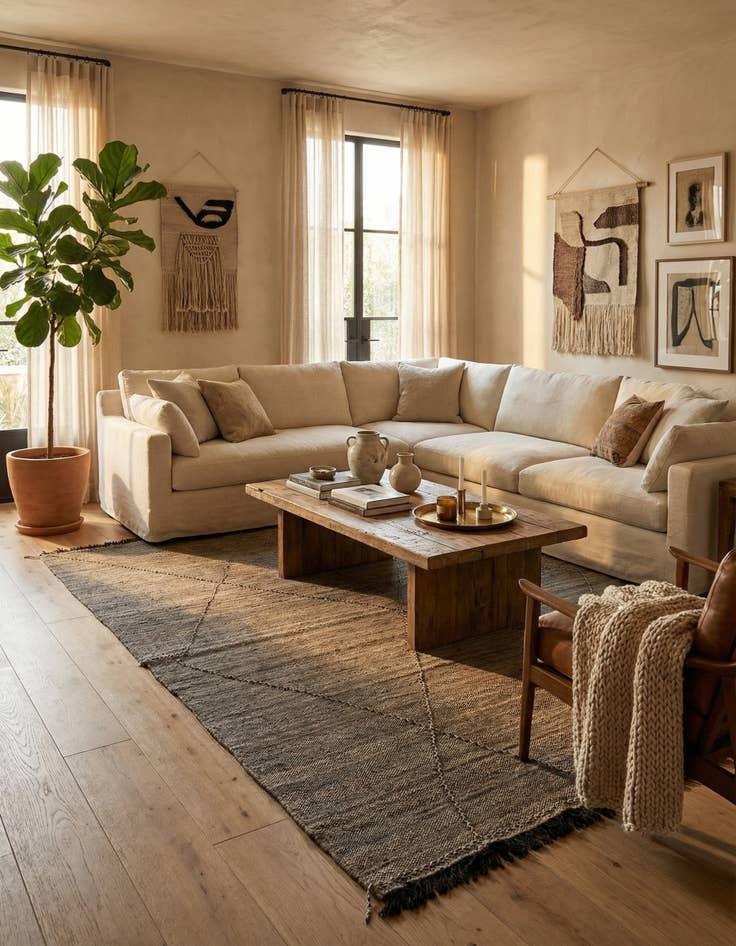 Detail image of 7' x 9' 9  Hand Knotted Moroccan Wool Rug