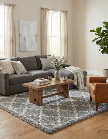 Ash Gray Infinity Shag Square Rug