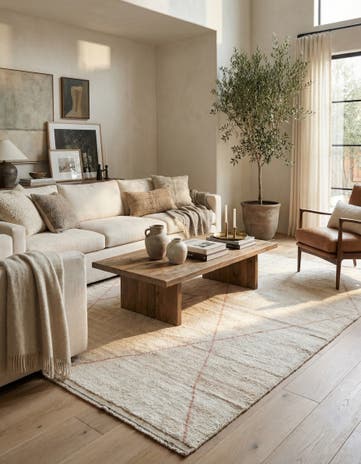 6' 10 x 8' 9 Hand Knotted Moroccan Wool Rug