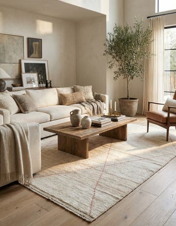 6' 10 x 8' 9 Hand Knotted Moroccan Wool Rug