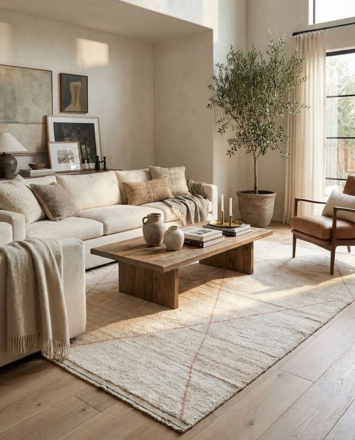 6' 10 x 8' 9 Hand Knotted Moroccan Wool Rug