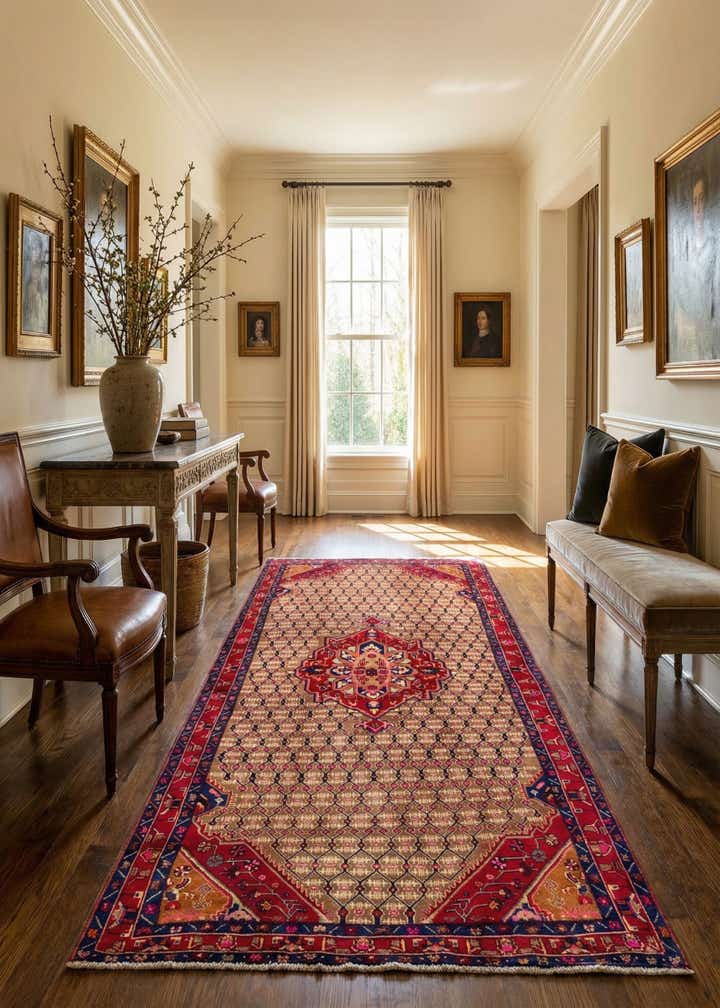 5' 3 x 11' 3 Hand Knotted Koliaei Persian Wool Runner Rug