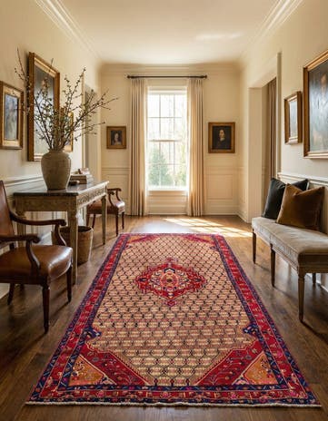5' 3 x 11' 3 Hand Knotted Koliaei Persian Wool Runner Rug