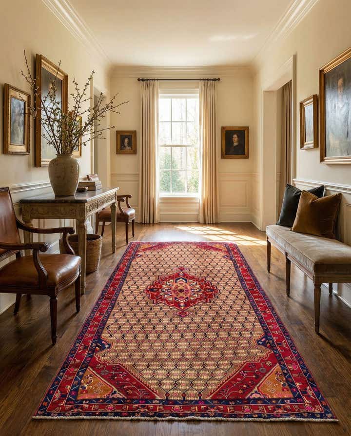 5' 3 x 11' 3 Hand Knotted Koliaei Persian Wool Runner Rug
