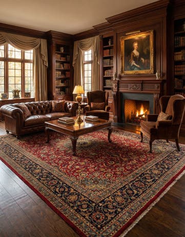 9' 7 x 13' Hand Knotted Kashmar Persian Rug