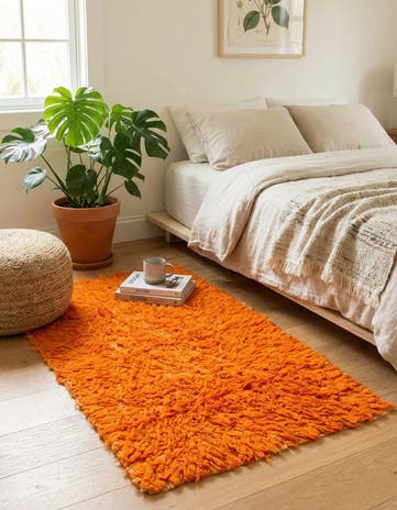 2' 3 x 4' 3 Hand Knotted Moroccan Wool Runner Rug