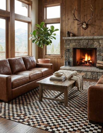 5' 5 x 7' 8 Cowhide Stocks Rug