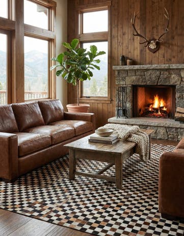 5' 5 x 7' 8 Cowhide Stocks Rug