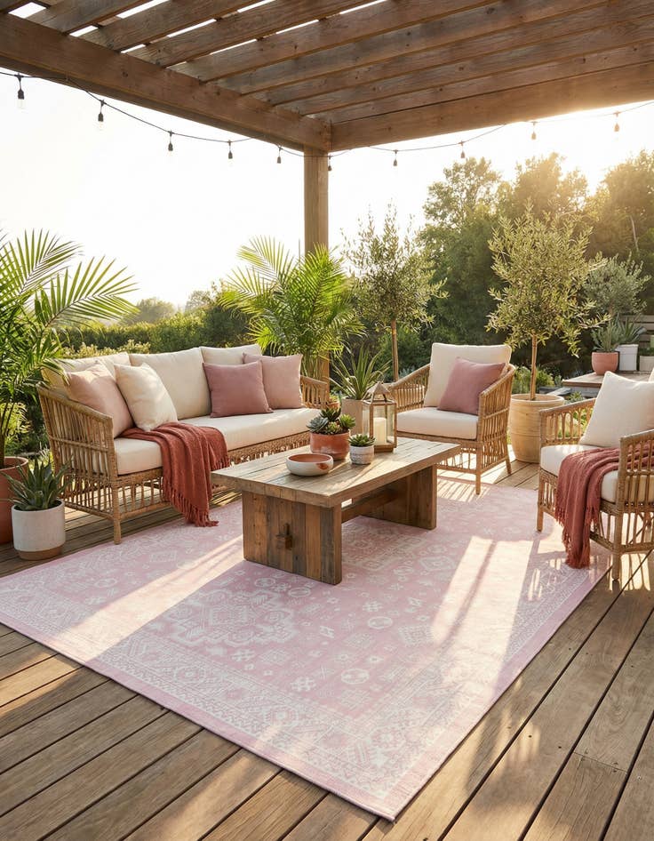 Detail image of 10' x 13'  Washable Aztec Indoor / Outdoor Rug