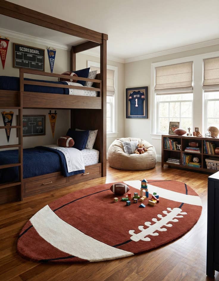 Detail image of 5' 3 x 9' Playtime Kids Wool Rug