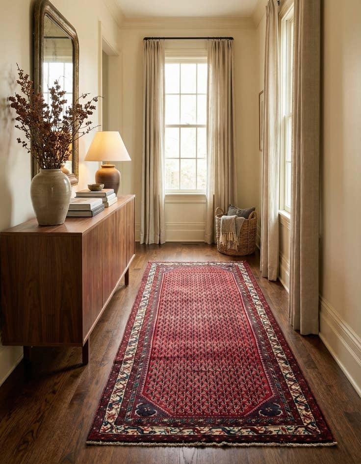 Detail image of 4' 2 x 9' 6 Hand Knotted Botemir Persian Wool Runner Rug