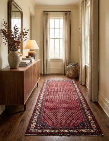 4' 2 x 9' 6 Hand Knotted Botemir Persian Wool Runner Rug