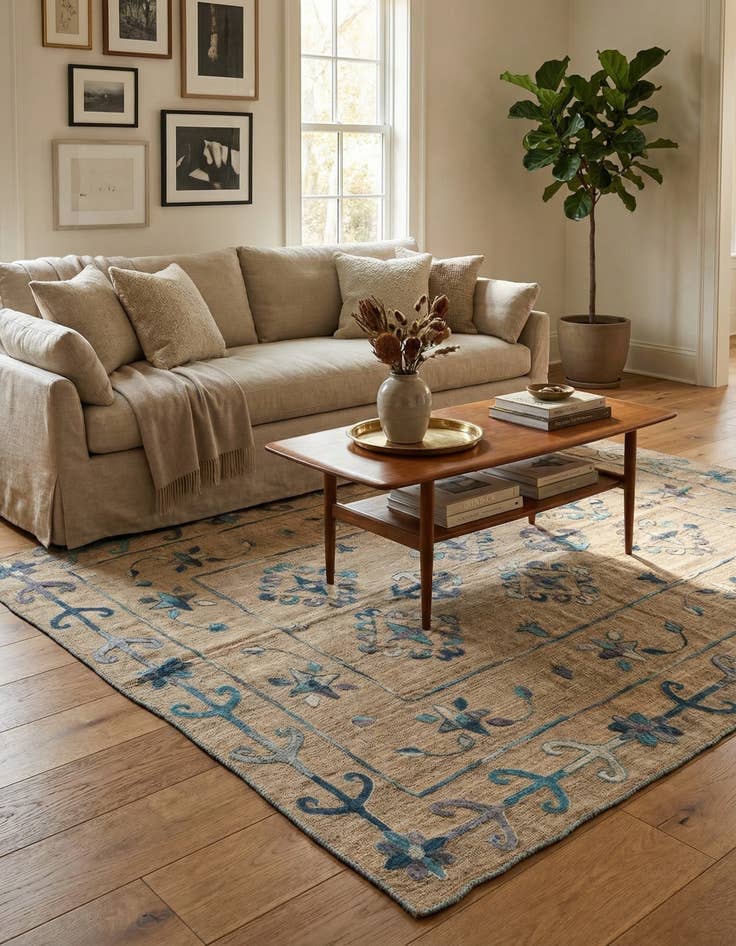 Detail image of 5' 10 x 7' 6  Hand Woven Kilim Modern Wool Rug