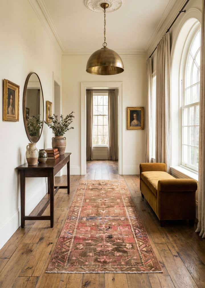 5' x 13' 9 Hand Knotted Ultra Vintage Persian Wool Runner Rug