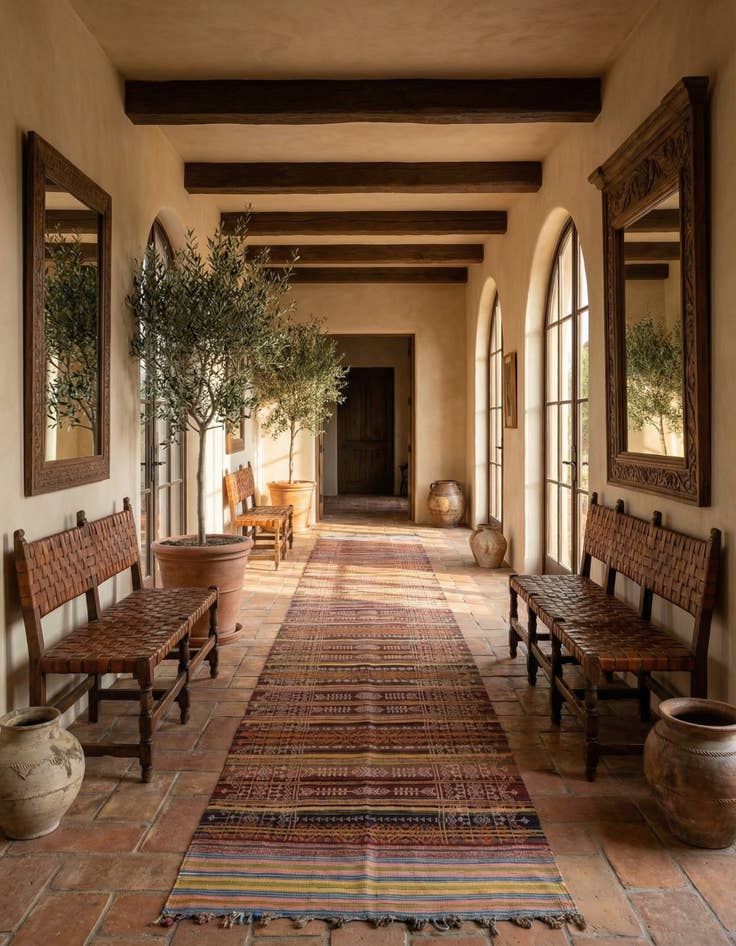 Detail image of 4' 1 x 14'  Hand Woven Kilim Fars Wool Runner Rug