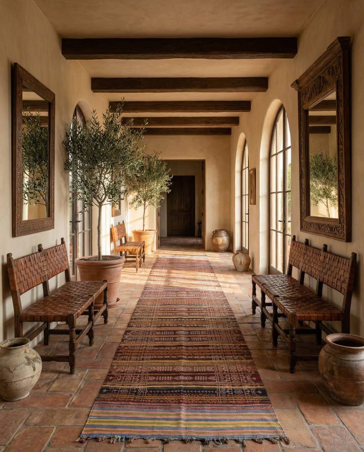 Detail image of 4' 1 x 14' Hand Woven Kilim Fars Wool Runner Rug