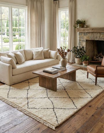 7' 2 x 9' 9 Hand Knotted Moroccan Wool Rug