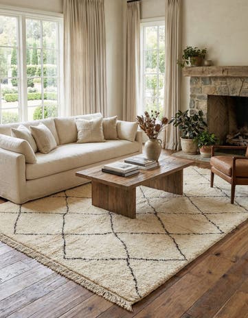 7' 2 x 9' 9 Hand Knotted Moroccan Wool Rug