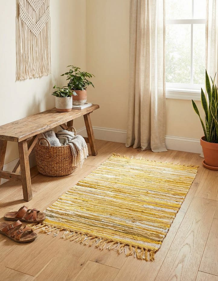 2' 2 x 3' Hand Woven Chindi Cotton Rug