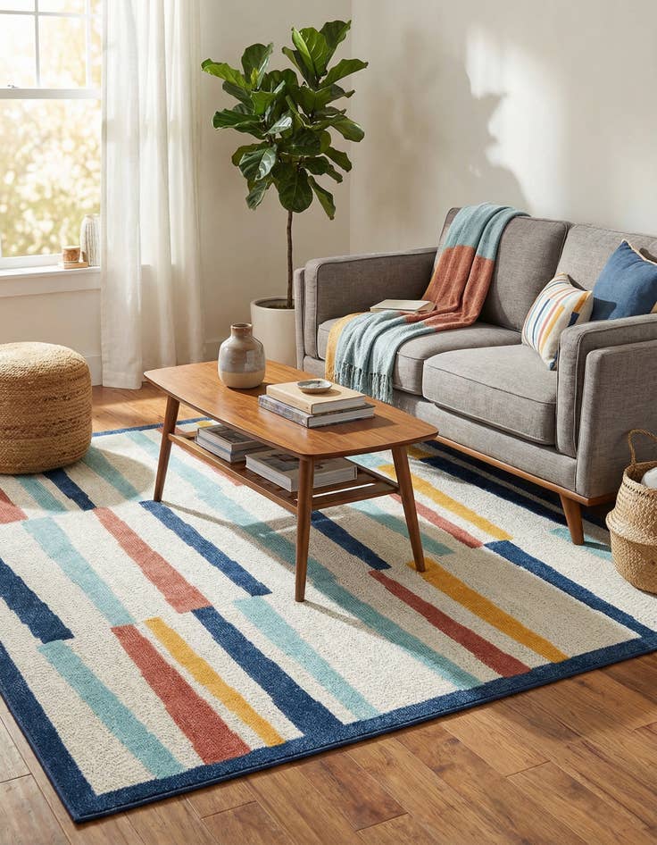 Detail image of 7' 10 x 7' 10  Washable Belize Indoor / Outdoor Square Rug