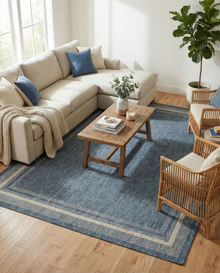 10' x 14' Easy-Clean Border Indoor / Outdoor Rug