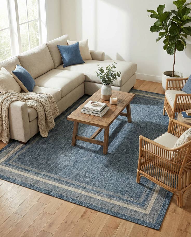 Detail image of 10' x 14' Easy-Clean Border Indoor / Outdoor Rug