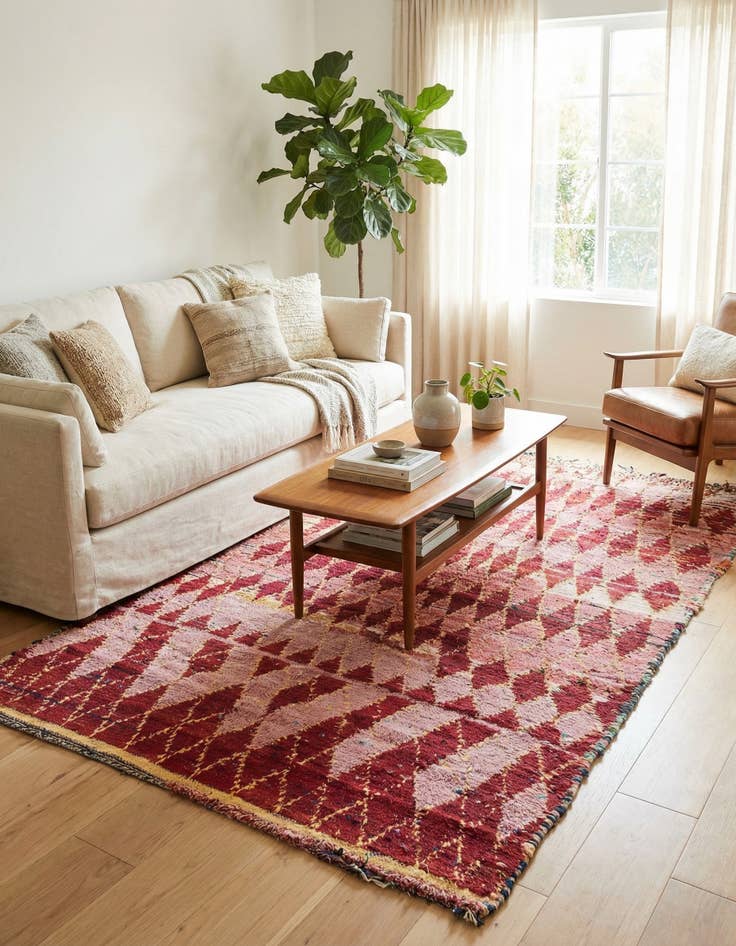 Detail image of 5' x 8' 8  Hand Knotted Moroccan Wool Rug