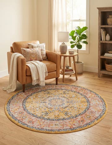 Yellow Lola Round Rug
