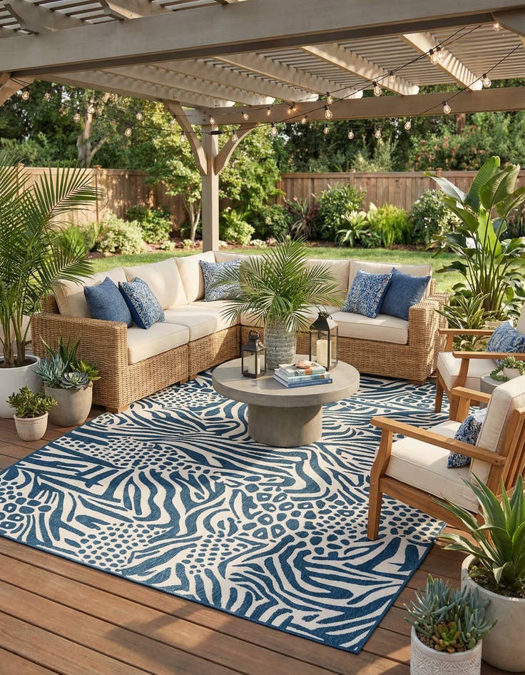 Detail image of 9' x 12'  Washable Safari Indoor / Outdoor Rug